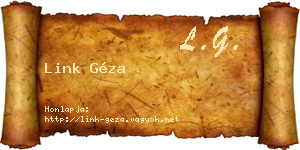 Link Géza névjegykártya